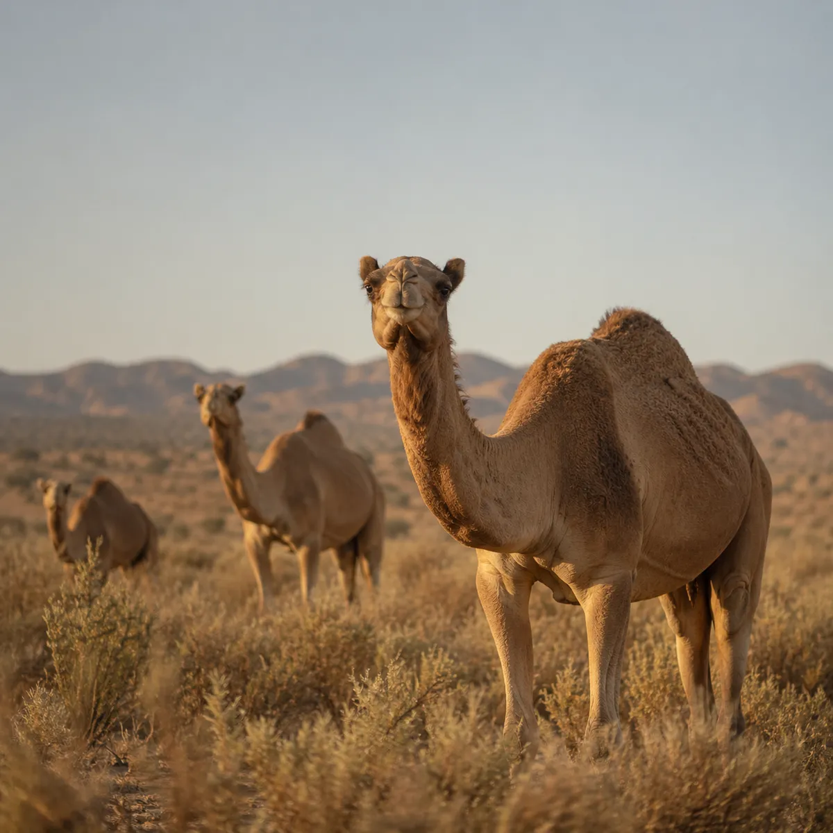 Camel in the field